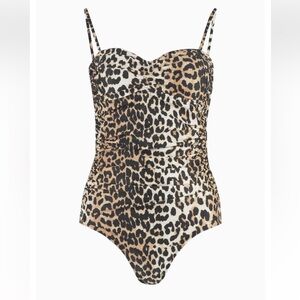Ganni Leopard Print One Piece Swimsuit. MSRP $195